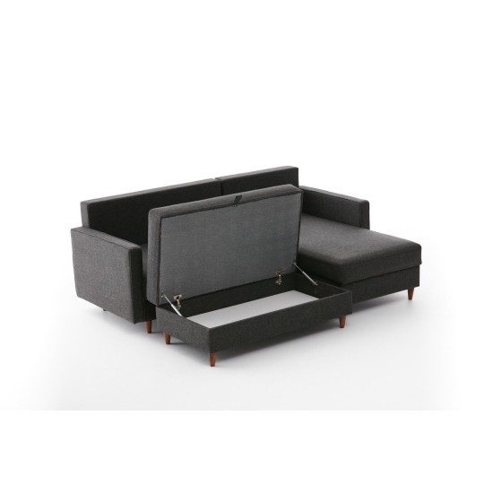 Corner Sofa Eva Right - Anthracite Anthracite Atelier del Sofa Corner Sofa Eva Right - Anthracite Anthracite