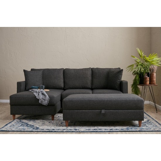 Corner Sofa Eva Left - Anthracite Anthracite Atelier del Sofa Corner Sofa Eva Left - Anthracite Anthracite