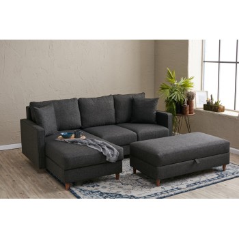 Corner Sofa Eva Left - Anthracite Anthracite