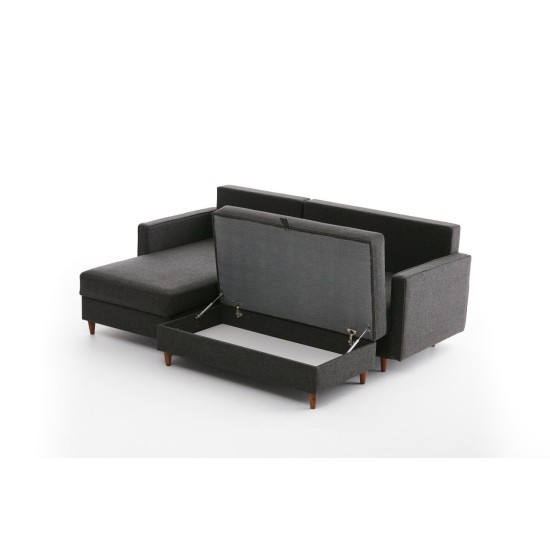 Corner Sofa Eva Left - Anthracite Anthracite Atelier del Sofa Corner Sofa Eva Left - Anthracite Anthracite