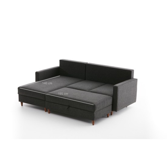 Corner Sofa Eva Left - Anthracite Anthracite Atelier del Sofa Corner Sofa Eva Left - Anthracite Anthracite