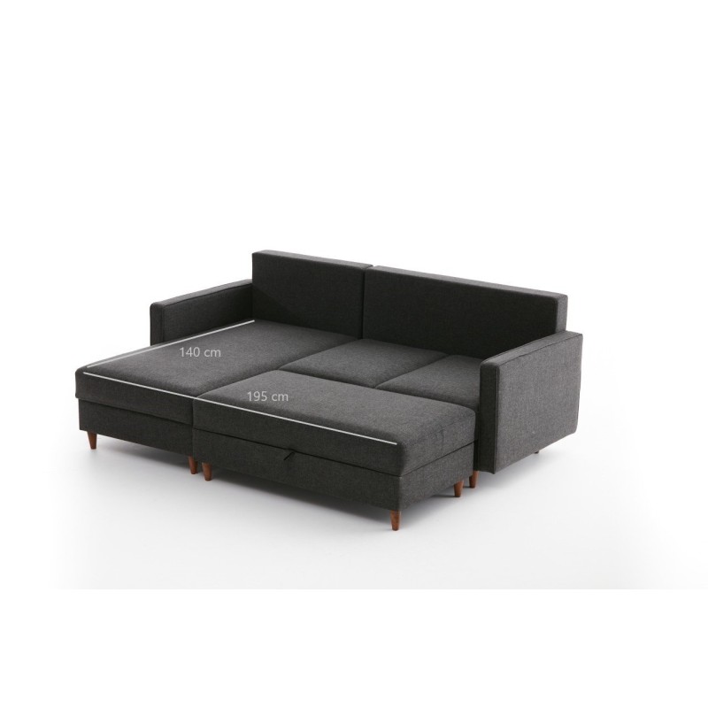 Atelier del Sofa Corner Sofa Eva Left - Anthracite Anthracite