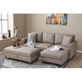 Corner Sofa Eva Right - Cream Cream