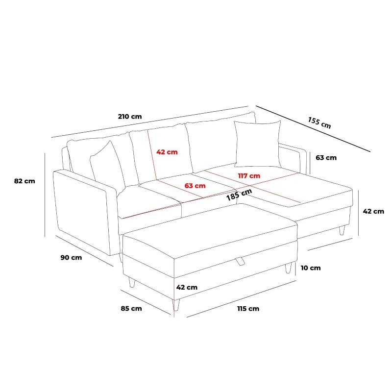 Atelier del Sofa Corner Sofa Eva Left - Cream Cream