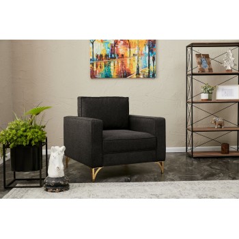 1-Seat Sofa Berlin - Anthracite, Gold Anthracite
Gold