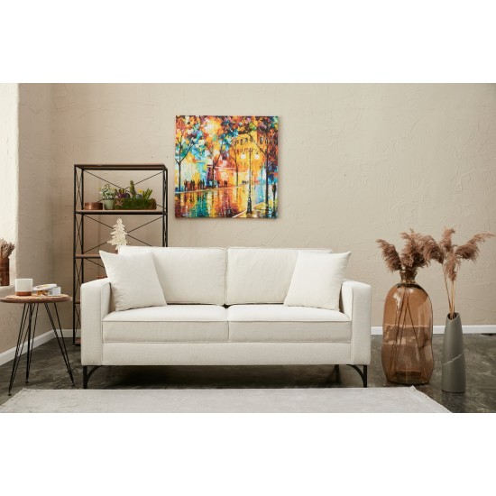 Διθέσιος Καναπές Berlin - Χρώμα Cream Μαύρο - 180x92x83εκ Διθέσιος Καναπές Berlin - Χρώμα Cream Μαύρο - 180x92x83εκ