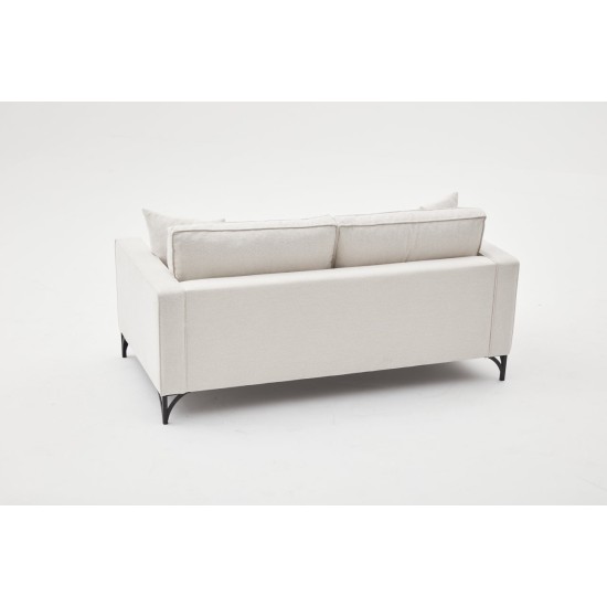 Διθέσιος Καναπές Berlin - Χρώμα Cream Μαύρο - 180x92x83εκ Διθέσιος Καναπές Berlin - Χρώμα Cream Μαύρο - 180x92x83εκ