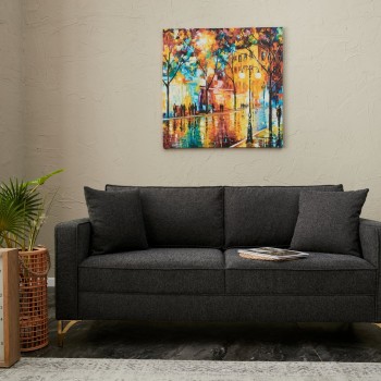 Διθέσιος Καναπές Berlin - Χρώμα Ανθρακί Χρυσό - 180x92x83εκ