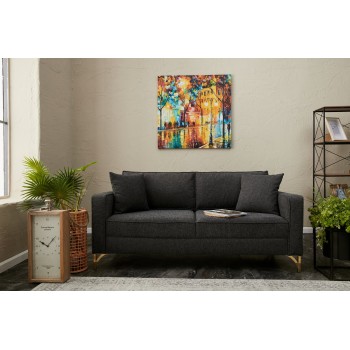 Διθέσιος Καναπές Berlin - Χρώμα Ανθρακί Χρυσό - 180x92x83εκ