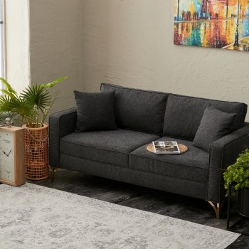 Διθέσιος Καναπές Berlin - Χρώμα Ανθρακί Χρυσό - 180x92x83εκ