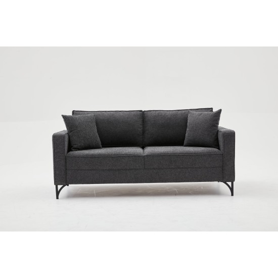 Διθέσιος Καναπές Berlin - Χρώμα Ανθρακί Μαύρο - 180x92x83εκ Διθέσιος Καναπές Berlin - Χρώμα Ανθρακί Μαύρο - 180x92x83εκ
