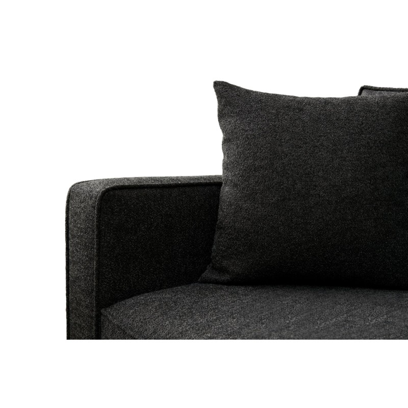 Τριθέσιος Καναπές Berlin - Χρώμα Ανθρακί Μαύρο - 220x91x83εκ