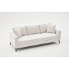 Τριθέσιος Καναπές Berlin - Χρώμα Cream Μαύρο - 220x91x83εκ