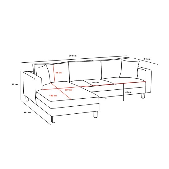 Corner Sofa Berlin Left - Cream, Gold Cream
Gold Atelier del Sofa Corner Sofa Berlin Left - Cream, Gold Cream
Gold