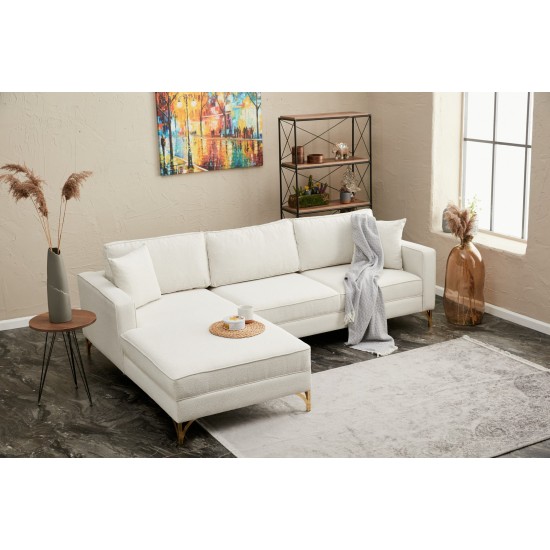 Corner Sofa Berlin Left - Cream, Gold Cream
Gold Atelier del Sofa Corner Sofa Berlin Left - Cream, Gold Cream
Gold