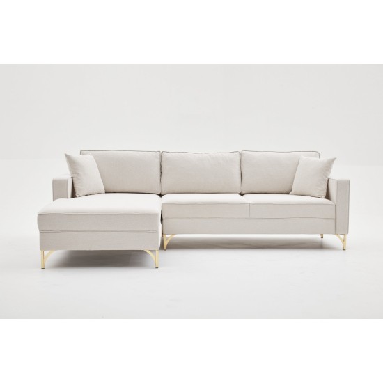 Corner Sofa Berlin Left - Cream, Gold Cream
Gold Atelier del Sofa Corner Sofa Berlin Left - Cream, Gold Cream
Gold