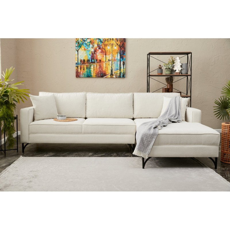 Atelier del Sofa Corner Sofa Berlin Right - Cream, Black Cream
Black