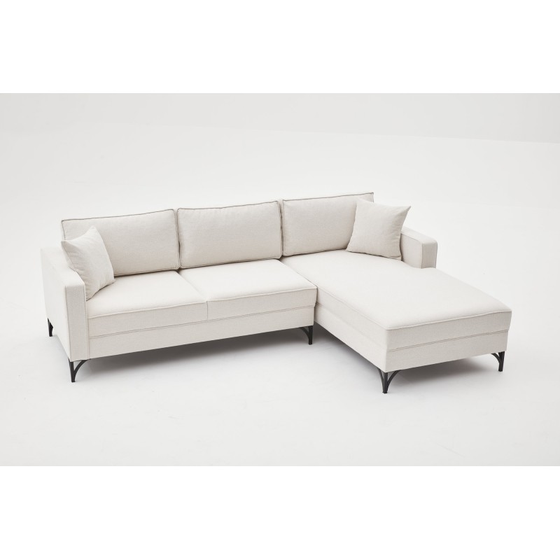 Atelier del Sofa Corner Sofa Berlin Right - Cream, Black Cream
Black
