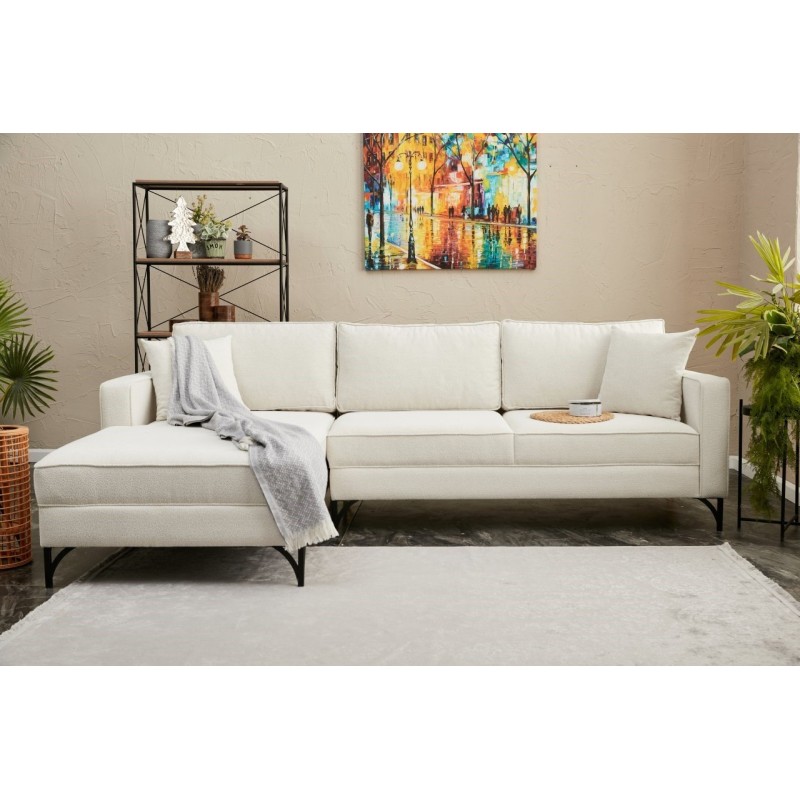 Atelier del Sofa Corner Sofa Berlin Left - Cream, Black Cream
Black