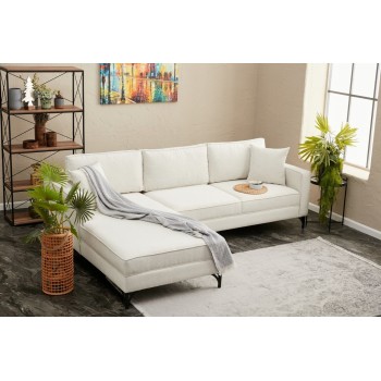 Corner Sofa Berlin Left - Cream, Black Cream
Black