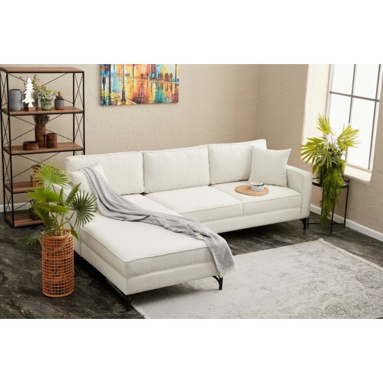 Atelier del Sofa Corner Sofa Berlin Left - Cream, Black Cream
Black