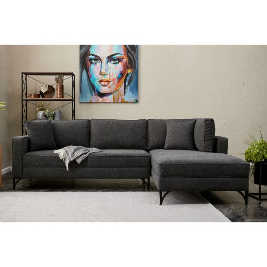 Γωνιακός Καναπές Berlin Δεξιά Γωνία - Anthracite, Black Γωνιακός Καναπές Berlin Δεξιά Γωνία - Anthracite, Black