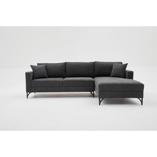 Γωνιακός Καναπές Berlin Δεξιά Γωνία - Anthracite, Black Γωνιακός Καναπές Berlin Δεξιά Γωνία - Anthracite, Black