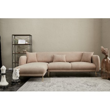 Corner Sofa-Bed Simena Left - Beige Beige
Gold