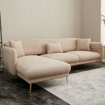Corner Sofa-Bed Simena Left - Beige Beige
Gold
