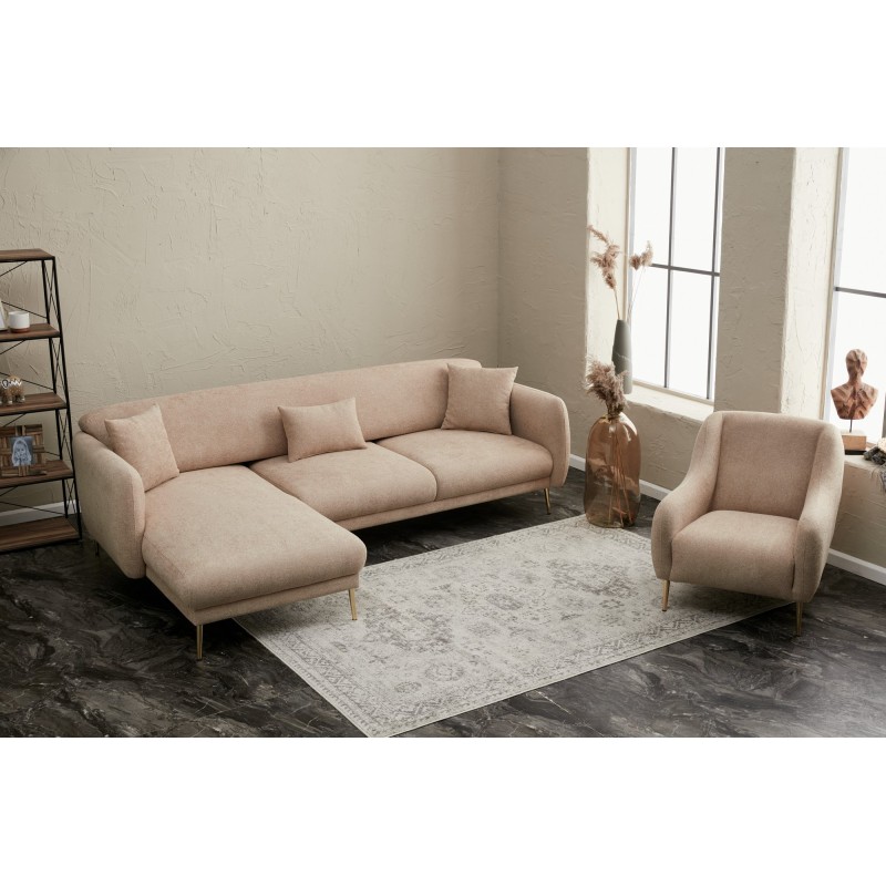 Atelier del Sofa Corner Sofa-Bed Simena Left - Beige Beige
Gold