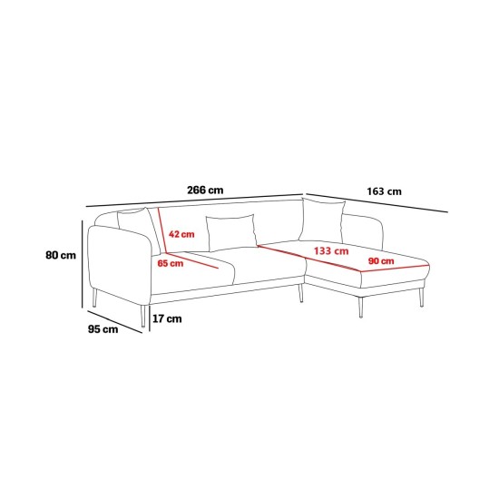 Atelier del Sofa Corner Sofa-Bed Simena Right - Cream Cream
Gold
