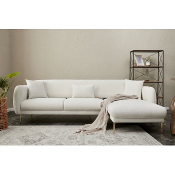 Corner Sofa-Bed Simena Right - Cream Cream
Gold