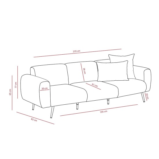 3-Seat Sofa Side - Anthracite Anthracite 3-Seat Sofa Side - Anthracite Anthracite