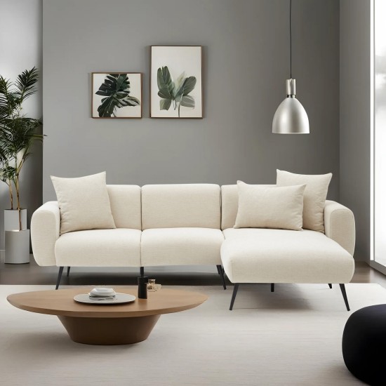 Atelier del Sofa Corner Sofa Side Right - Cream Cream
