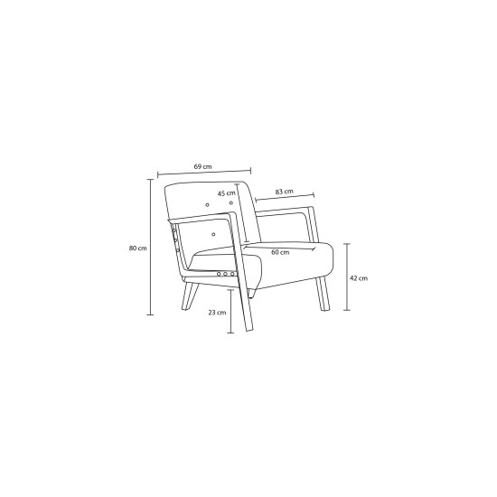 Wing Chair Kemer - Grey Grey