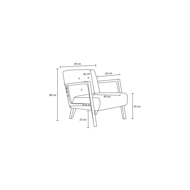 Wing Chair Kemer - Grey Grey