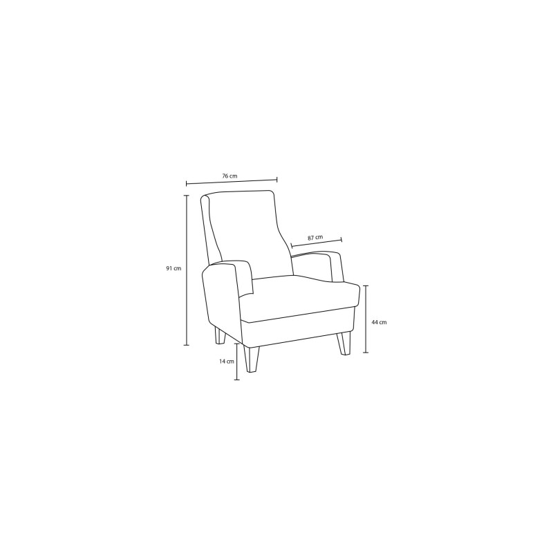 Wing Chair Kana - Cream Cream