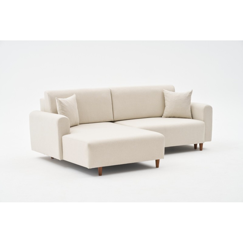 Corner Sofa-Bed Mane Left - Cream Cream