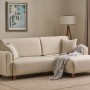 Corner Sofa-Bed Mane Right - Cream Cream