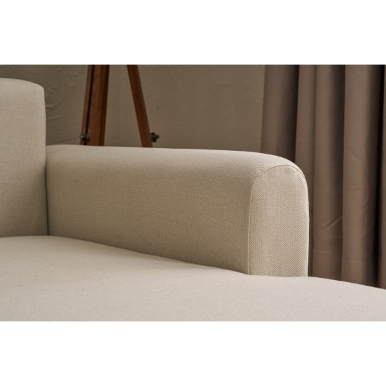 Corner Sofa-Bed Mane Right - Cream Cream Corner Sofa-Bed Mane Right - Cream Cream