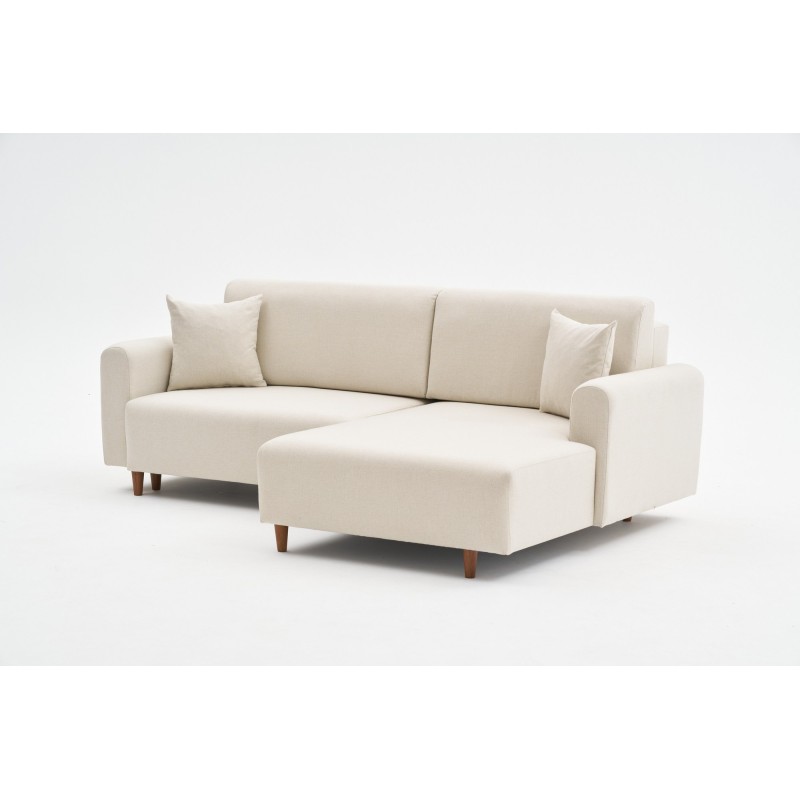 Corner Sofa-Bed Mane Right - Cream Cream