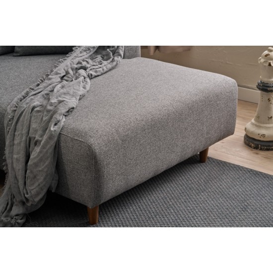 Corner Sofa-Bed Mane Right - Grey Grey Corner Sofa-Bed Mane Right - Grey Grey