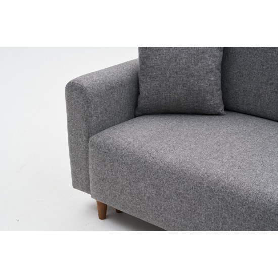 Corner Sofa-Bed Mane Right - Grey Grey Corner Sofa-Bed Mane Right - Grey Grey