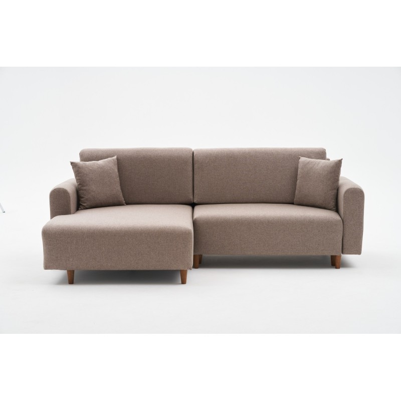 Corner Sofa-Bed Mane Left - Brown Brown