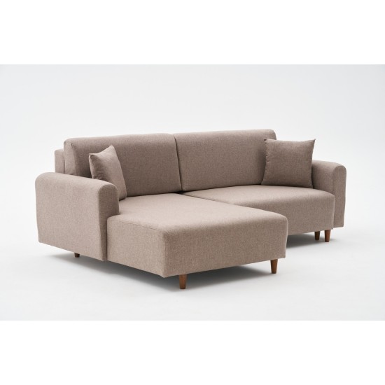 Corner Sofa-Bed Mane Left - Brown Brown Corner Sofa-Bed Mane Left - Brown Brown