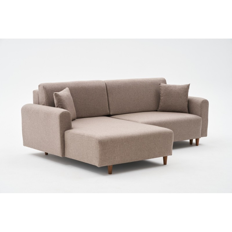 Corner Sofa-Bed Mane Left - Brown Brown