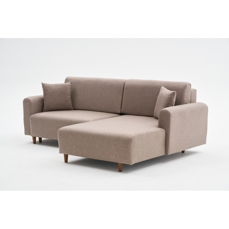 Corner Sofa-Bed Mane Right - Brown Brown