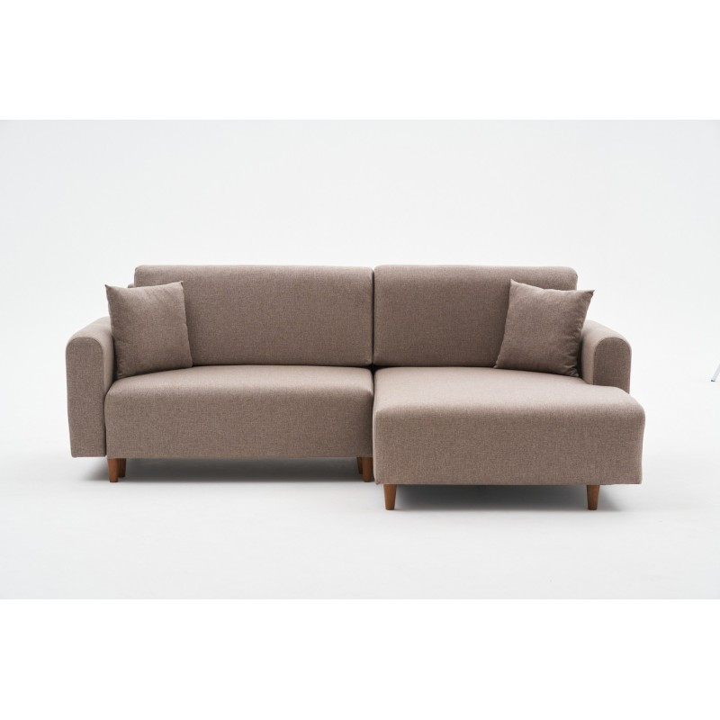 Corner Sofa-Bed Mane Right - Brown Brown