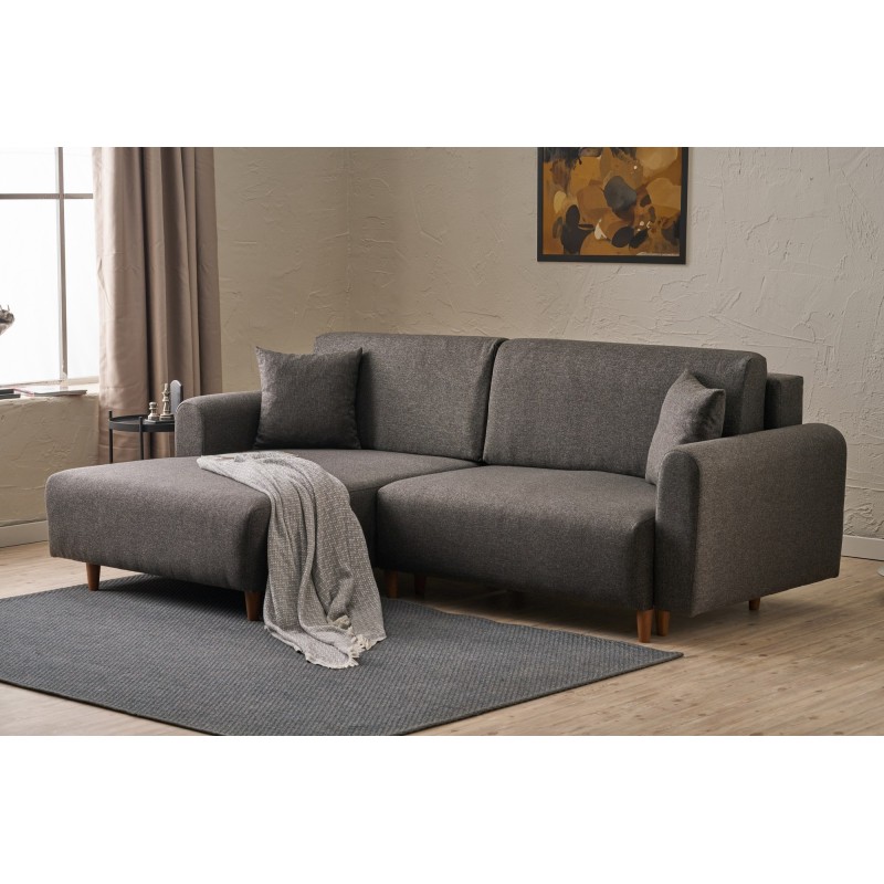 Corner Sofa-Bed Mane Left - Anthracite Anthracite