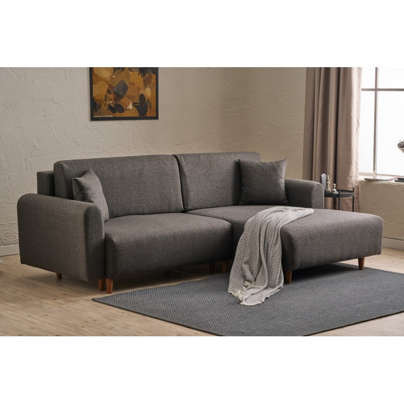 Corner Sofa-Bed Mane Right - Anthracite Anthracite